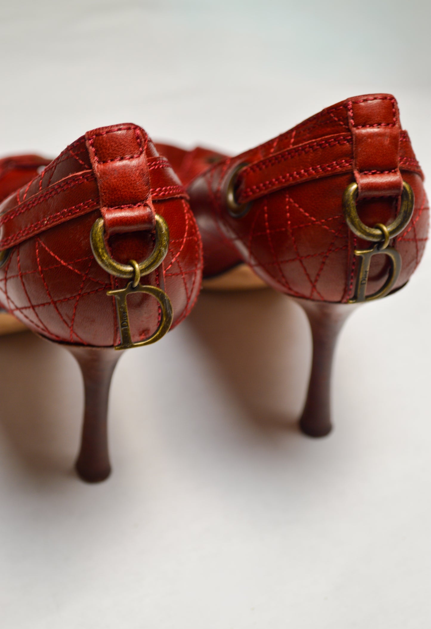 Cherry Red Christian Dior Leather Pumps