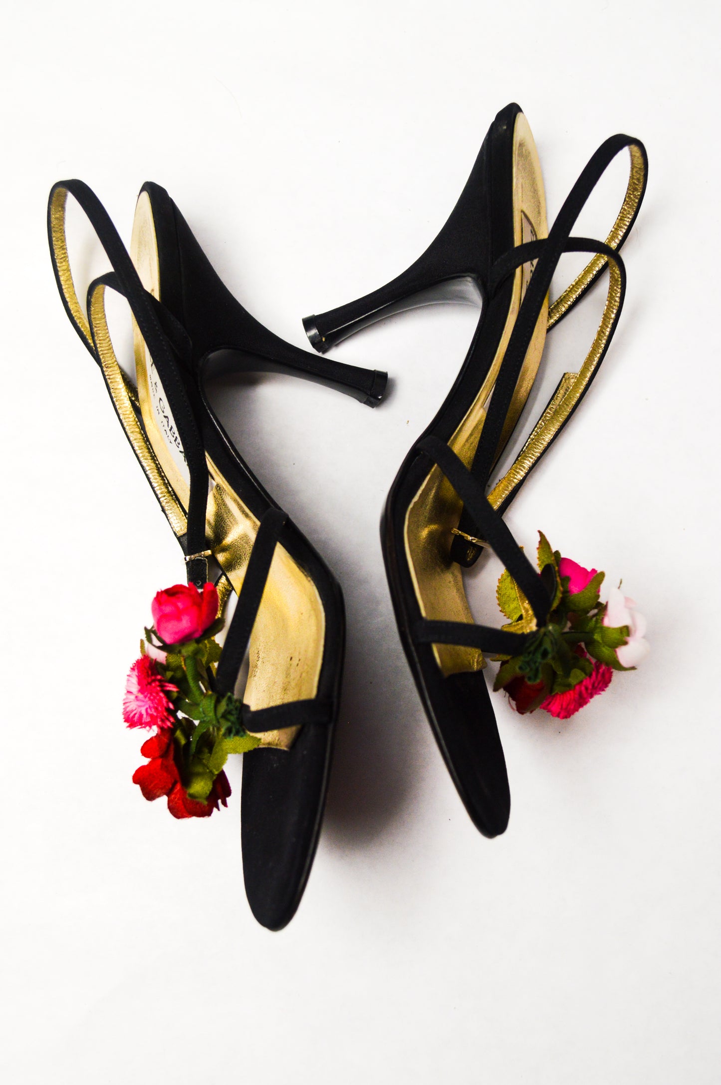 Vintage Dolce & Gabbana Flower Bouquet Strappy Heels Sandals