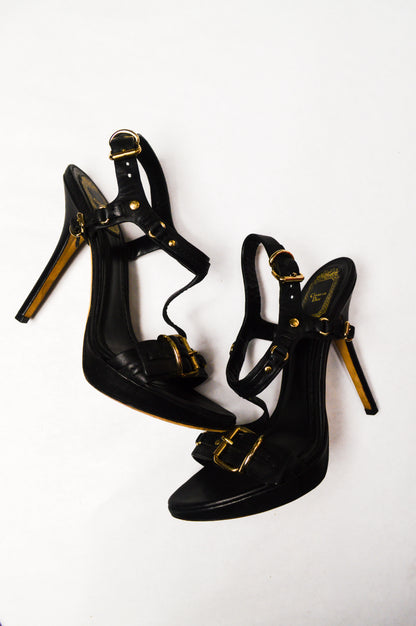 Black Christian Dior Equestre Leather Heels