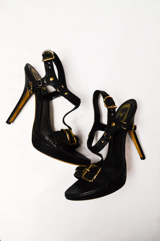 Black Christian Dior Equestre Leather Heels