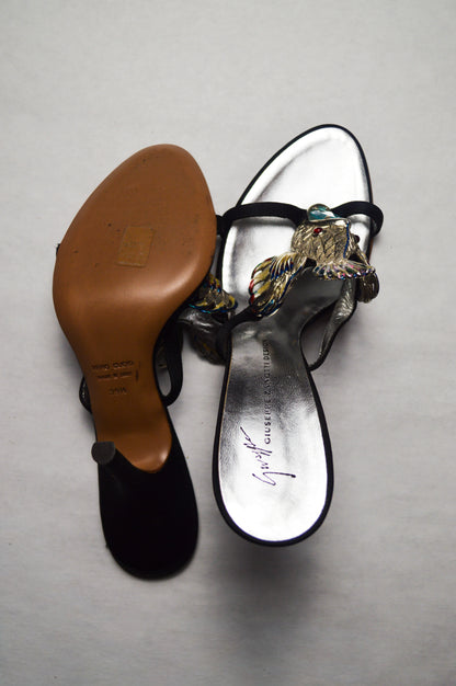 Giuseppe Zanotti Iconic Silver Fish Sandal Heels