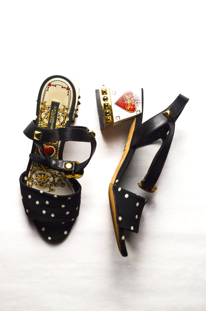 Dolce & Gabbana Heart of Hearts Polka Dot Sandals