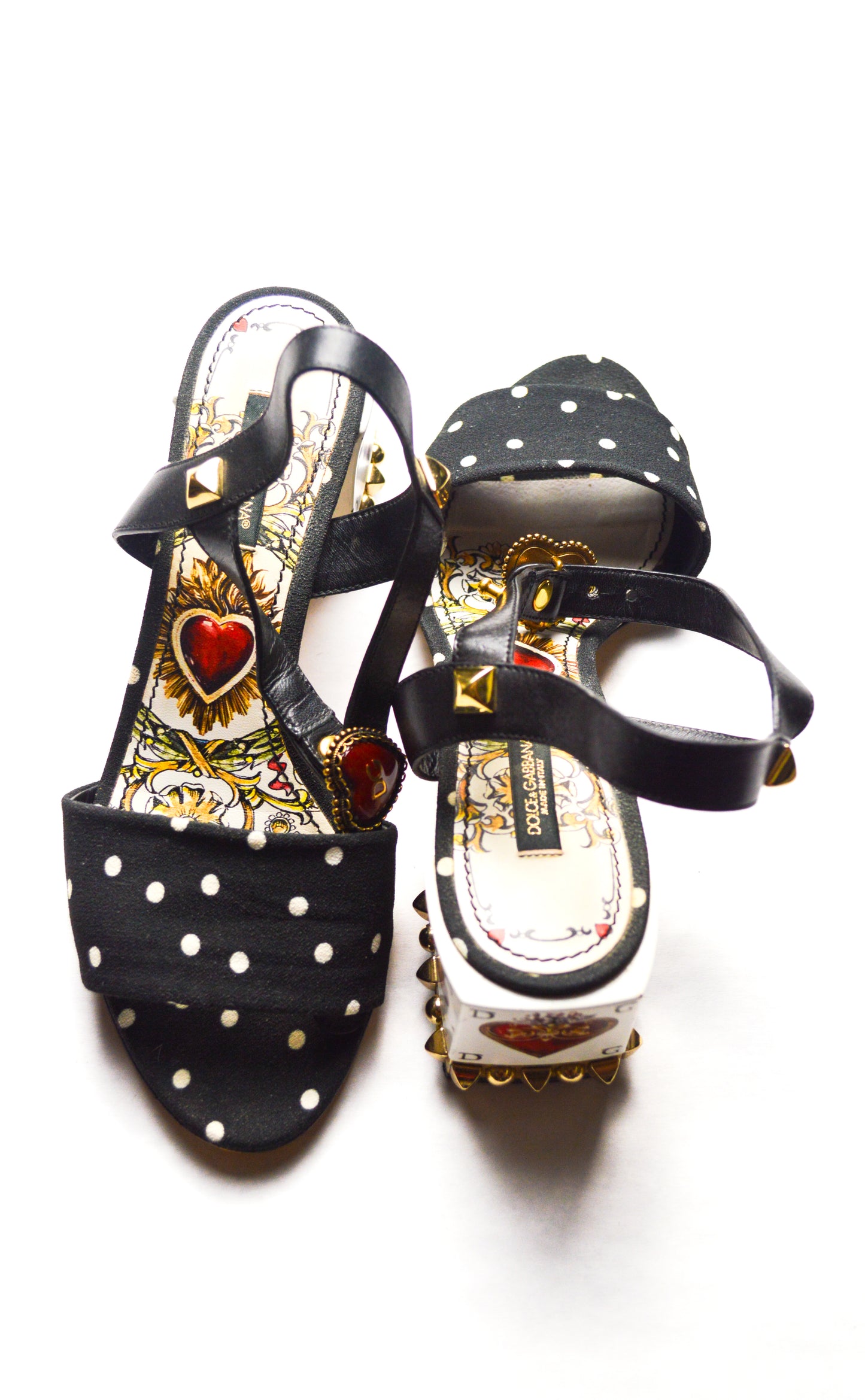Dolce & Gabbana Heart of Hearts Polka Dot Sandals